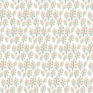 Branch of orange flower pattern on white background