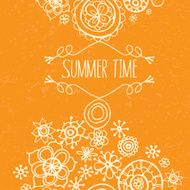Cute cartoon flowers card in vector