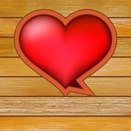 Glow heart on wood background EPS8 N2