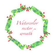 Vector watercolor floral wreath N4