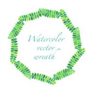 Vector watercolor floral wreath N5