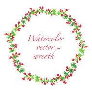 Vector watercolor floral wreath N6