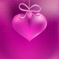 Christmas heart shaped pink bauble EPS8 N2