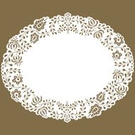 Oval paper lace edged doily