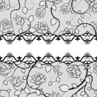 Black lace seamless pattern with roses N2
