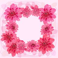 Romantic flower greeting card with dahlias and copy space N16
