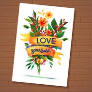 Typographic Beautiful Floral Greeting Card N13