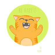 card with hand drawn cat