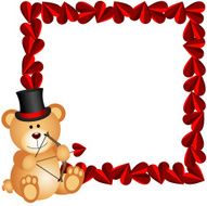 Cupid teddy bear with heart frame
