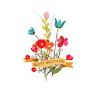 Cute floral bouquets in vintage style N5