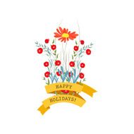 Cute floral bouquets in vintage style N7
