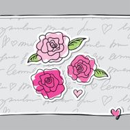 pink roses vector eps 10 N2