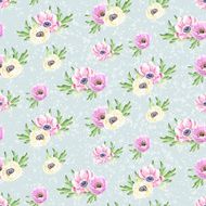 Seamless watercolor flowers background pattern N2