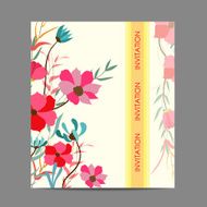 Wedding card or invitation with abstract floral background N3