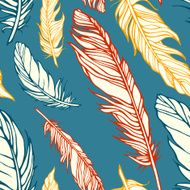 Seamless pattern with decorative feathers N9