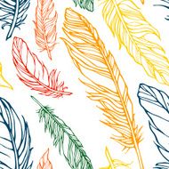 Seamless pattern with decorative feathers N10