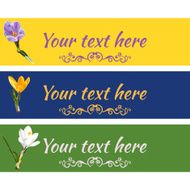 Set banners with spring flowers