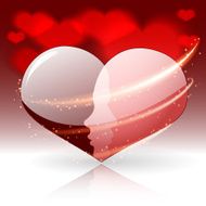 Man and woman silhouette in heart shape
