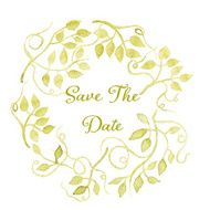 Save the date card Floral wreath watercolor hand drawn N2