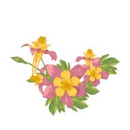 Frame with white blooming flowers
