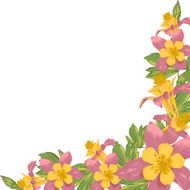 Frame with white blooming flowers N2