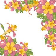 Frame with white blooming flowers N3