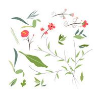 set of florals and ribbon N2