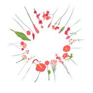 background with flowers in retro style N2