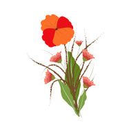 background with flowers in retro style N3
