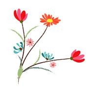 background with flowers in retro style N4