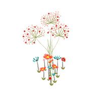 background with flowers in retro style N9