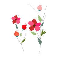 background with flowers in retro style N10