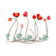 background with flowers in retro style N14