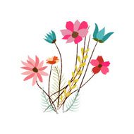 background with flowers in retro style N15