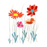 background with flowers in retro style N18