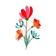 background with flowers in retro style N19