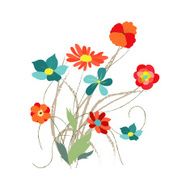 background with flowers in retro style N20