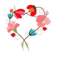background with flowers in retro style N21