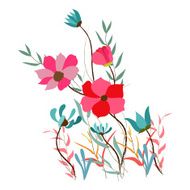 background with flowers in retro style N23