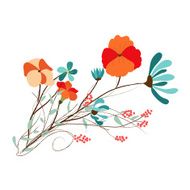 background with flowers in retro style N24