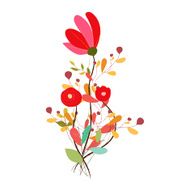 background with flowers in retro style N25