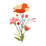 background with flowers in retro style N27