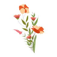 background with flowers in retro style N29