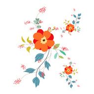 background with flowers in retro style N30