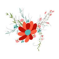 background with flowers in retro style N32