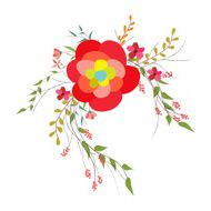 background with flowers in retro style N33