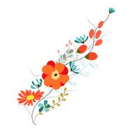 background with flowers in retro style N34