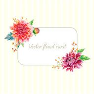 Greeting card with red dahlia