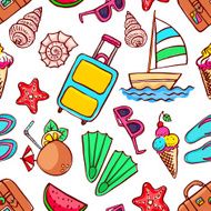 Seamless summer symbols