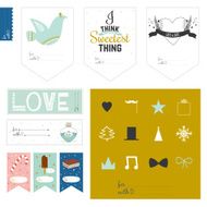 Set of cards notes and stickers with cute illustrations N42